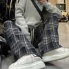 Женские элегантные клетчатые широкие брюки в винтажном стиле с высокой талией, модные классные брюки для улицы