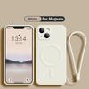 Силиконовый чехол для телефона с ремешком на запястье Для iPhone 17 Pro 16 14 13 15 Pro Max 12 11 Plus Для Magsafe Магнитная крышка для беспроводной зарядки