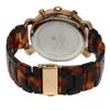 Salvatore Marra Men's Brown Watch, SM19104A-PGBR, Faceted Glass Chronograph with Acetate Strap and Gradient Design