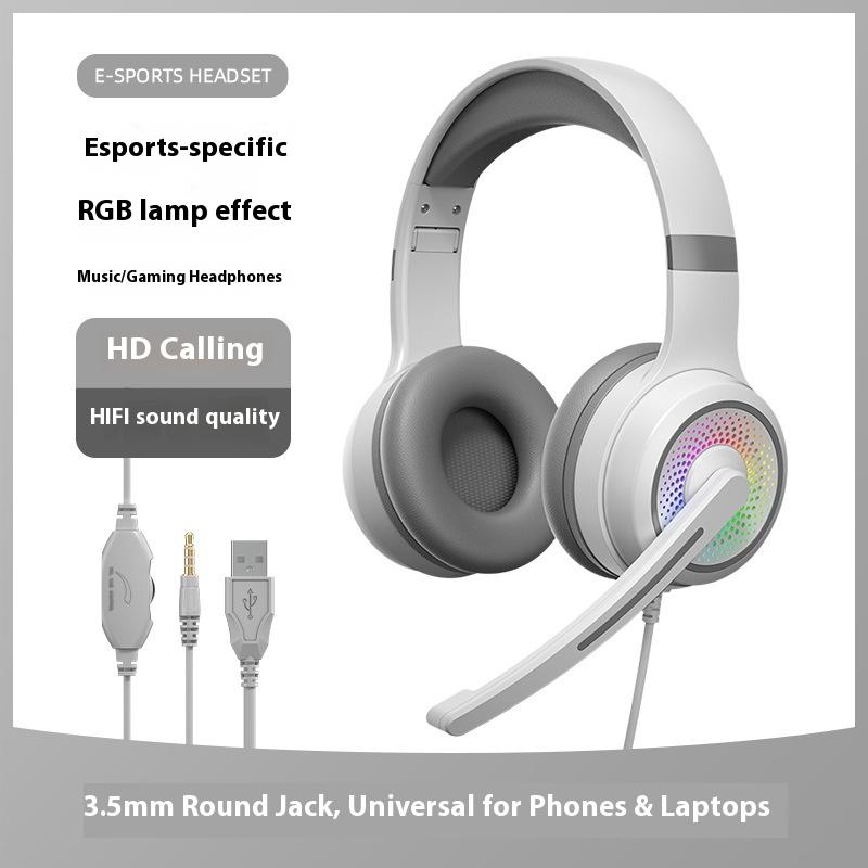 Наголовная киберспортивная игровая USB-проводная гарнитура с RGB-магическим световым эффектом