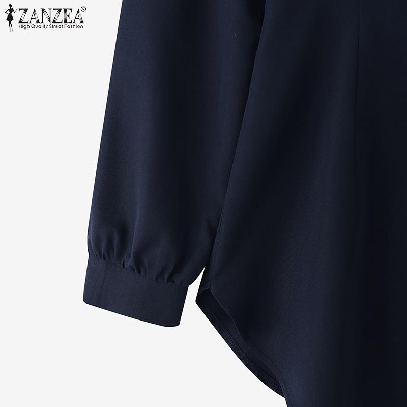 ZANZEA Women Casual Off Shoulder Long Sleeve Plain Blouse