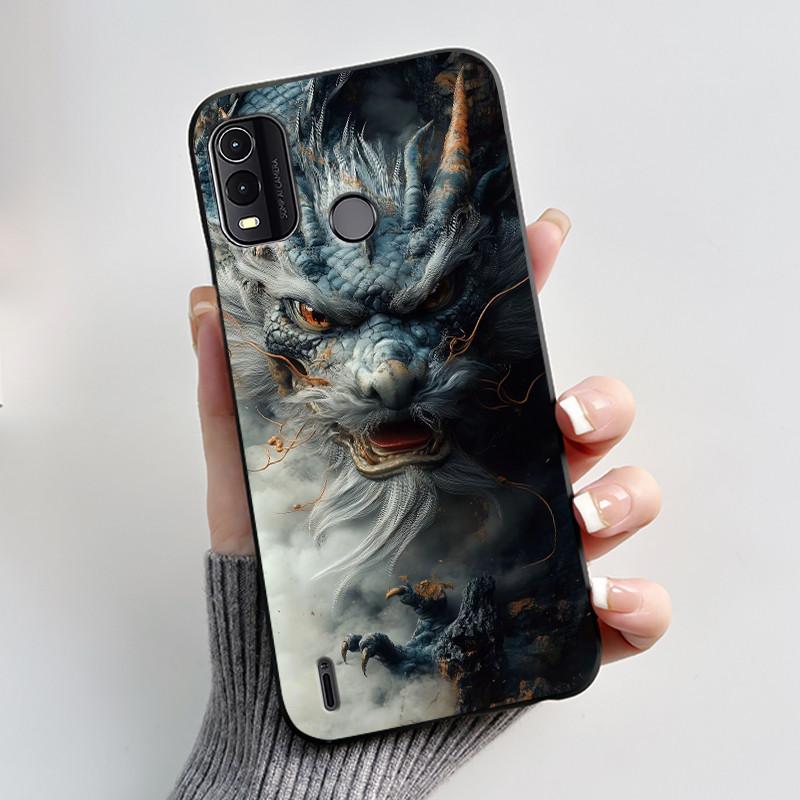 Black Case For Nokia G11 Plus Unique Design Black Cat Holding A Basket Pattern Shell Jelly Color Anti-scratch Soft Casing