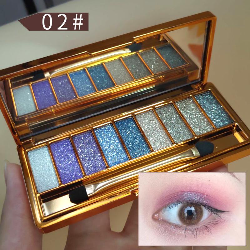 9 Color Eye Shadow Fine Shimmering Pearly Shimmering Super Shimmery Mashed Potato Texture Eye Shadow
