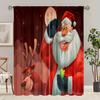 2 Pieces - Santa Print Curtain - Polyester Material - Bedroom, Living Room, Study Private Curtain - Customizable Pattern