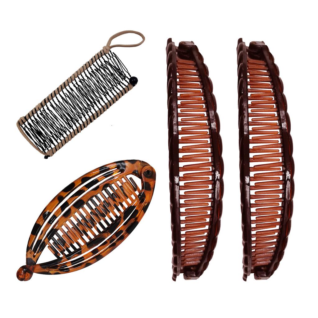 Заколки для волос «банан» Ленивые плетения волос набор зажимов «банан» для девочек Инструмент для прически «конский хвост» Спиральная заколка для волос Женская расческа для волос Расческа для булочек Аксессуары