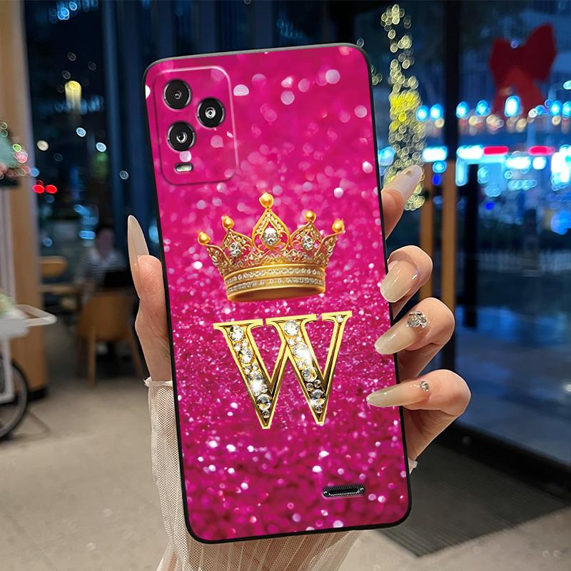 Crown Initial Letter Black Case For BLU View 5 Pro Protective Soft Silicone Shockproof Casing For BLU View 5 Pro Back Cover