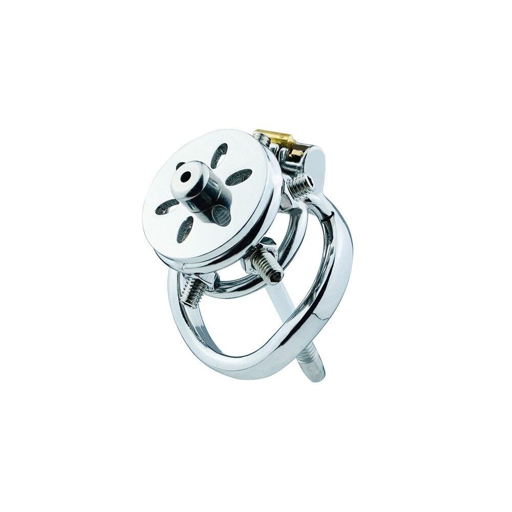 Мужской короткий плоский замок из нержавеющей стали, металлический CB-замок, уретральный пояс верности, заклепки, клетка для пениса, секс-игрушка, куколд, кольца для члена