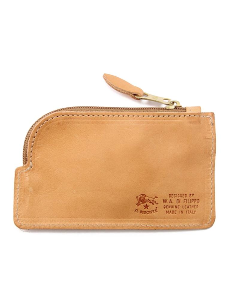 Coin Case Coin Purse Leather Genuine Leather Cowhide Unisex Olive [IL BISONTE] Women's Men's