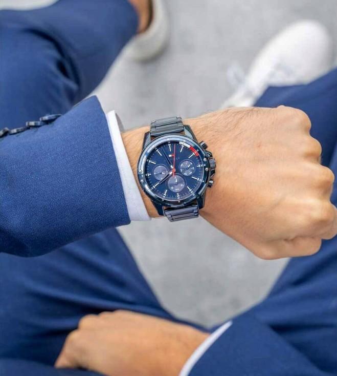 Tommy Hilfiger 1791789 мужские часы синий ремешок синий циферблат 45 мм + коробка