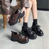British Style Lace-up Niche Loafers Single Shoes Women's 2025 New Platform Retro Fashionable Versatile Commuter Small Leather Shoes