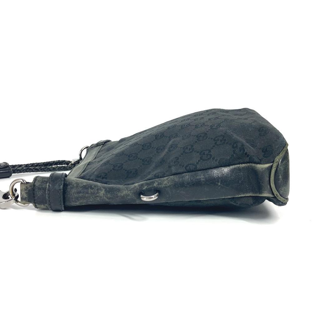 GUCCI 109106 GG logo Bag Crossbody Shoulder Bag GGCanvas/Leather Black