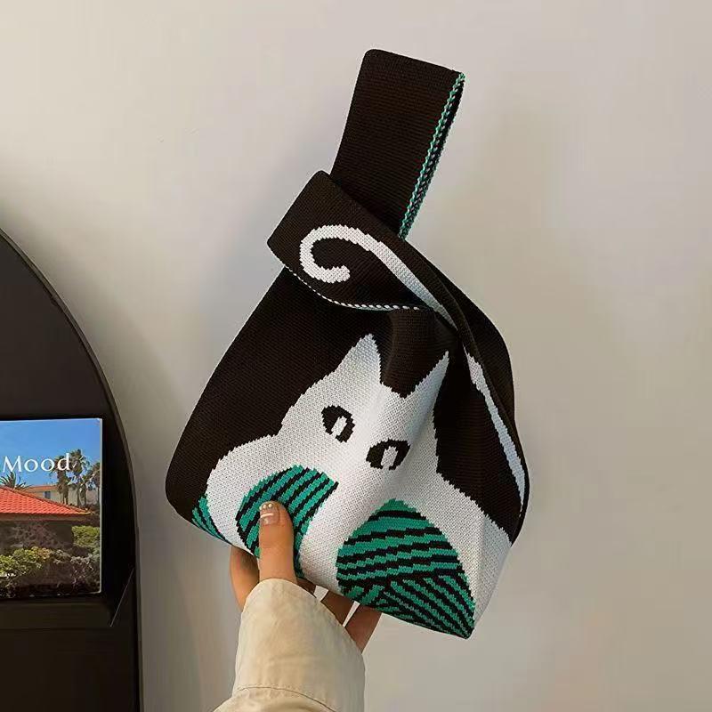 Женская толстая вязаная плетеная сумка-тоут - Подарочная и сувенирная сумочка