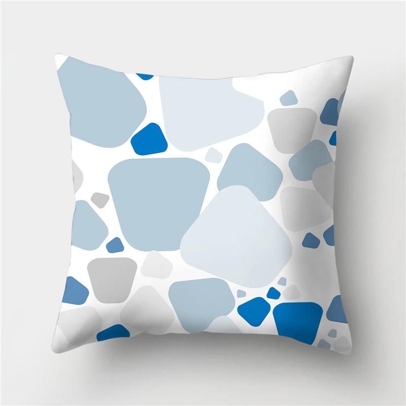 Grey Blue Pillowcase Geometric Cushion Cover Peach Skin Cushion Sofa Cushion Cushion Pillowcase Home Decor Pillowcase