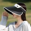Women'S Uv Protection Empty Top Hat Hard Brim Color Matching Windproof Cycling Sun Hat Outdoor Travel Face Covering Sun Protection Hat