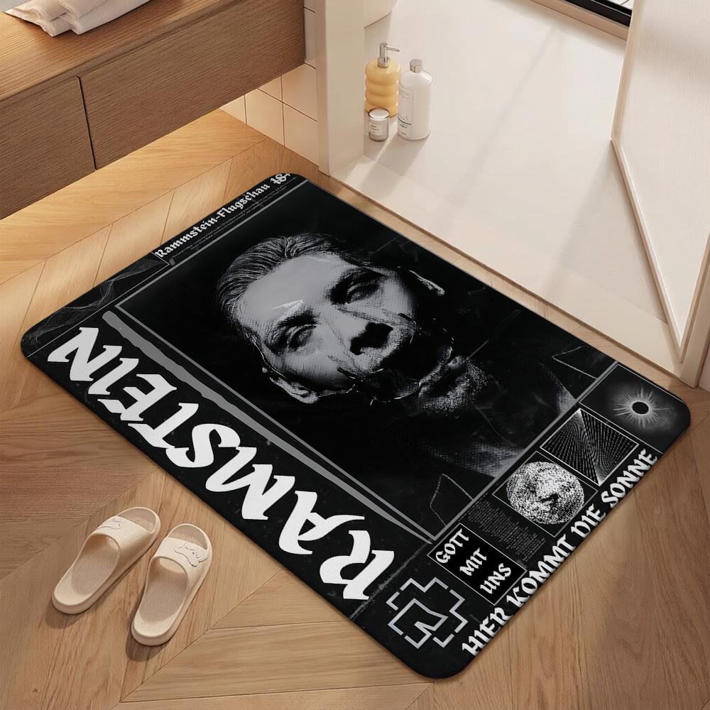 Rammstein Iconic Industrial Metal Logo Theme Rug Durable Stainresistant Carpet For Bathroom Kitchen Home Party Decor Great Holiday Gift