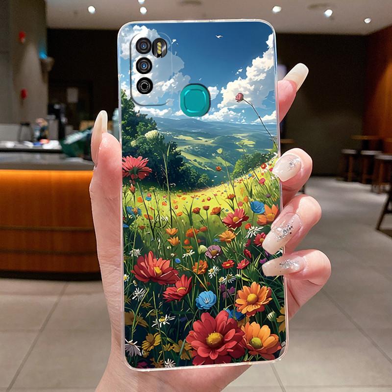 Для Infinix Hot 9 Play Задняя крышка X680 X680B X680C Эстетичный Милый Крутой Чехол для Телефона Мальчиков Девочек Мягкий Силикон Прозрачный Корпус