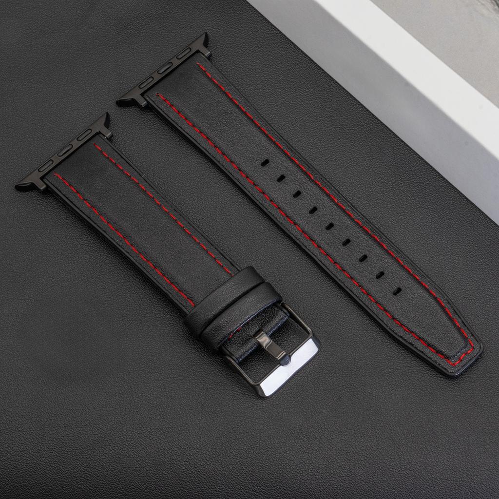 Кожаный ремешок для Apple Watch Band Ultra 2 49мм 46мм 44мм 45мм 42мм 41мм 40мм Браслет для Iwatch Серии 10 9 8 7 6 5 4 Correas
