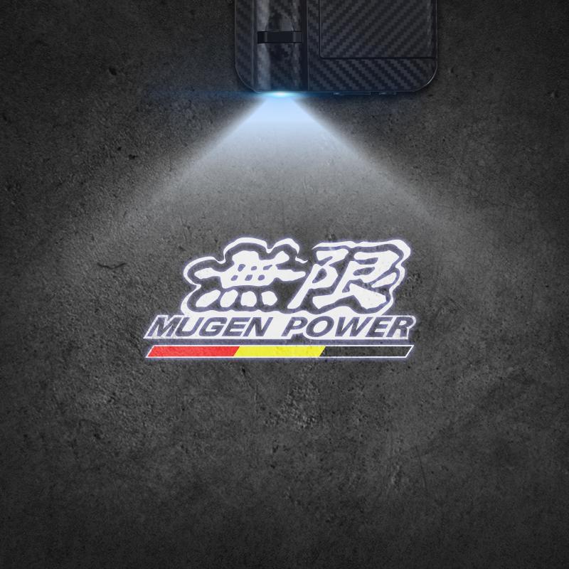 For Honda Mugen Power Emblem Civic Typer Fit Accord CRV Car Door Light Welcome Lamp Wireless Projector Auto Decoration