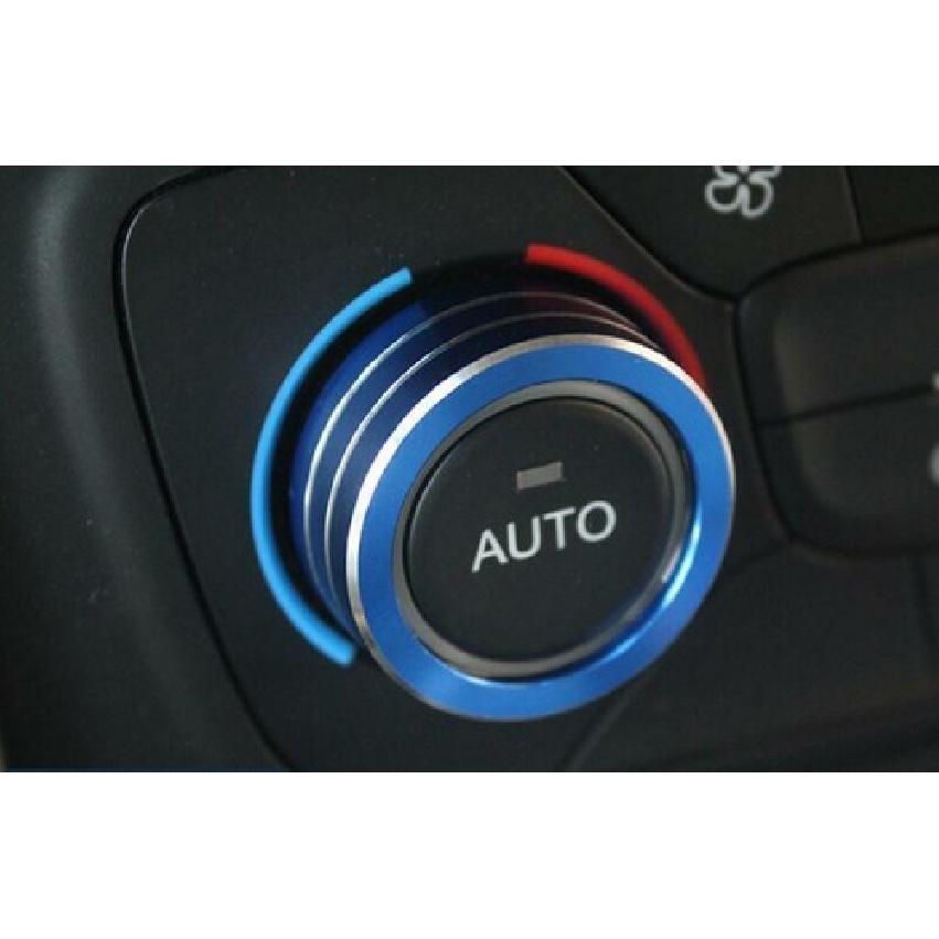 Blue Aluminum For Ford Escape Kuga 2017- Central Console AC Knob Cover Trim