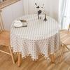 Round Table Cover Cloth,Flower Pattern Polyester Fabric Tablecloth for Kitchen Table Home Dinner Restaurant Wedding Decor
