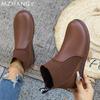 Модные балетки Женские ботильоны Повседневные Уютные для ходьбы Кожаная обувь Женская 2024 Зима Новый бренд Элегантное платье Модные Челси Ботас Мухер