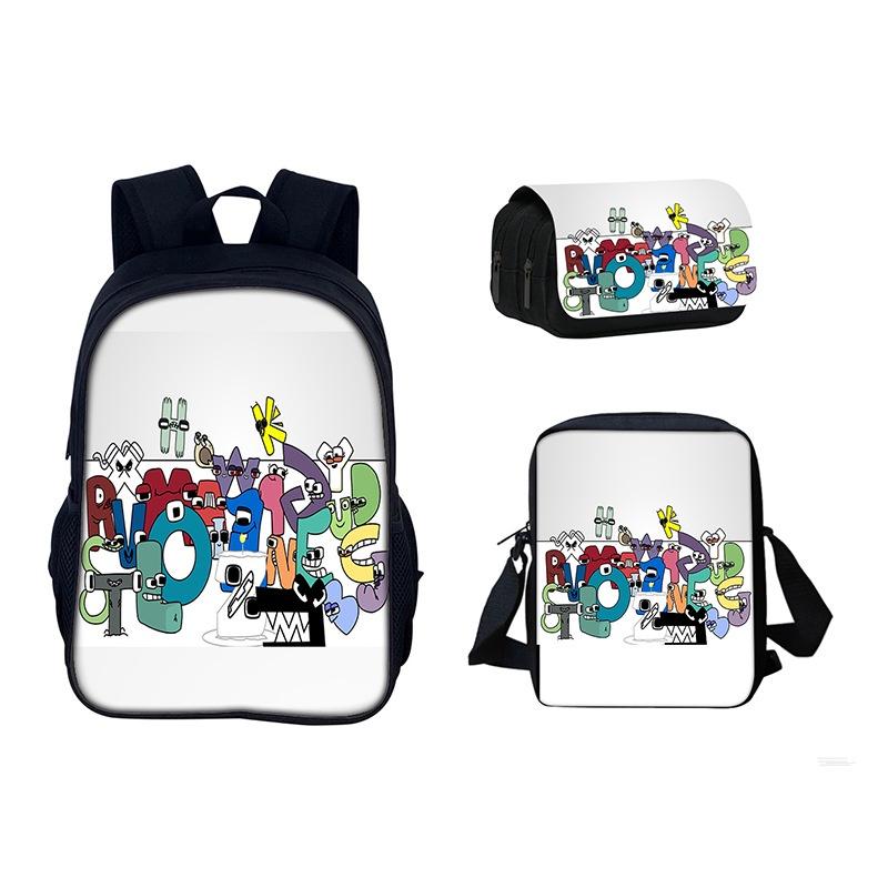 Alphabet Lore Backpack Cool And Breathable Student Bag For School In Red/black