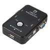 Двуххостовой VGA KVM-переключатель: 2-в-1-выход для совместного использования USB-клавиатуры, мыши и монитора