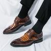 Мода Британский Модный Дизайнер Мужские Остроносые Оксфорды Броги с Узором Аллигатора Свадебные Выпускные Туфли для Вечеринки Zapatos Hombre