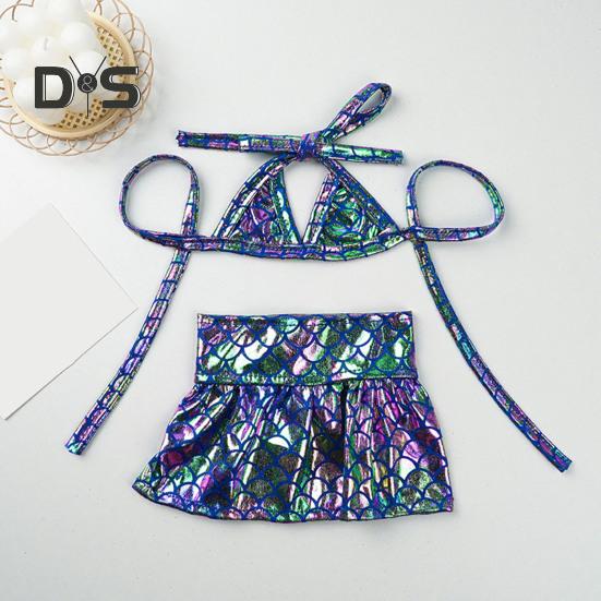 Бикини-платье для собак, сверкающий купальник для собак, купальный костюм «русалка» с блестящей чешуей, летний пляжный наряд для маленьких и средних кошек и собак