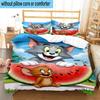 3PCS Cat and Mouse 3pcs Bedding,Including 3PCS Duvet Cover And 2pcs Pillowcases Perfect for Christmas,Ideal for Bedroom, Dormitory