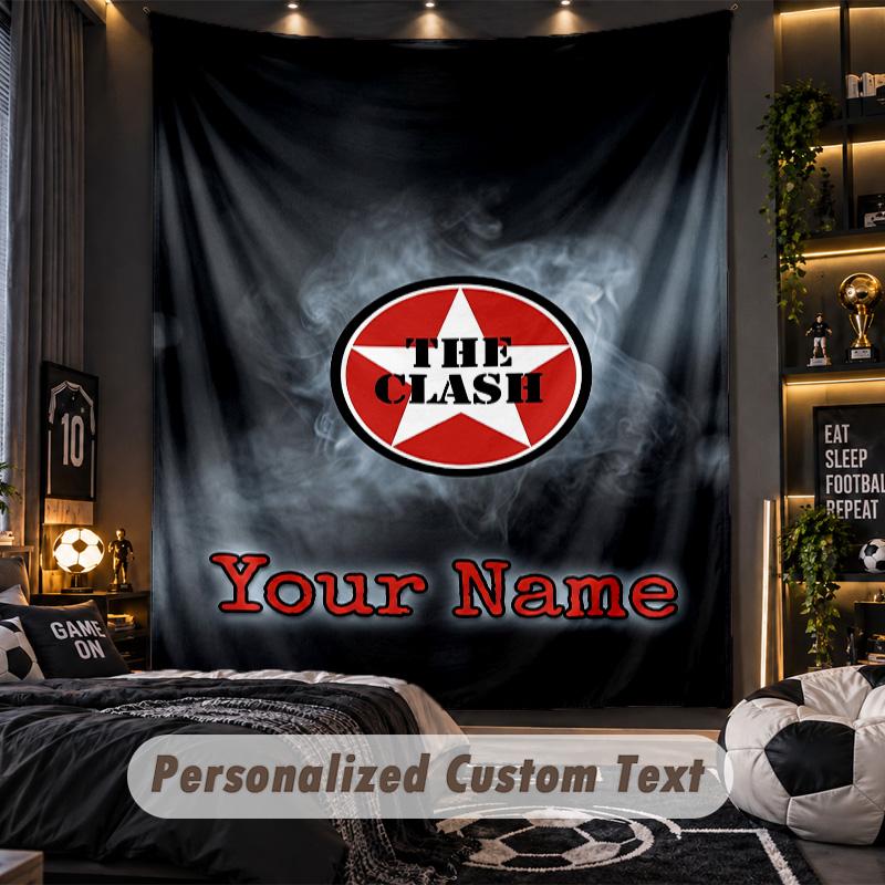 TapestryThe Clash Custom Name Text Personalized Wall Hanging Tapestry Home Wall Decor