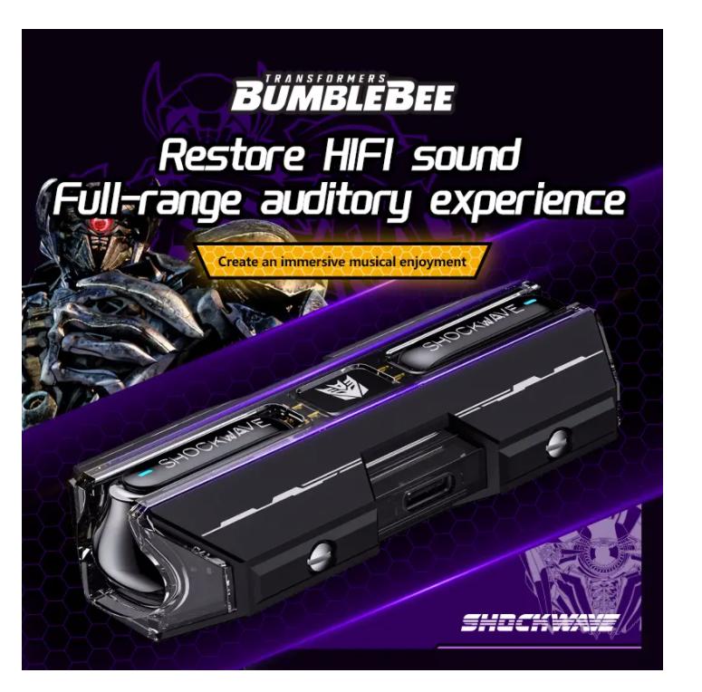 Доставка из США Наушники для гейминга Transformers TF-T01 Bluetooth 5.4 ENC Шумоподавление Наушники HD Звонок Музыка Вкладыши Шмель