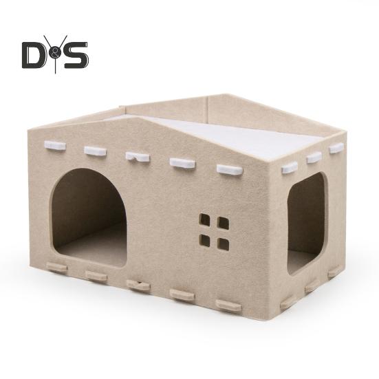 Кошачья кровать, большая пещера для кошек, гнездо, домик для домашних животных, войлочное игровое и оздоровительное пространство для кошек, домик для домашних животных, куб для укрытия 2 в 1, когтеточка для кошек, лежанка для домашних кошек