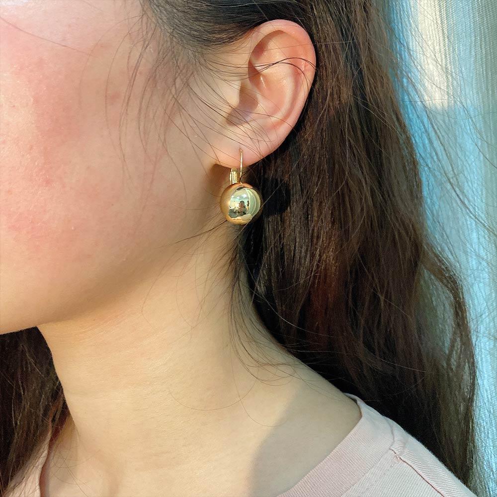 Свадебный аксессуар Большой круглый шар Женские украшения Серьги-клипсы Серьги-подвески Серьги-капли