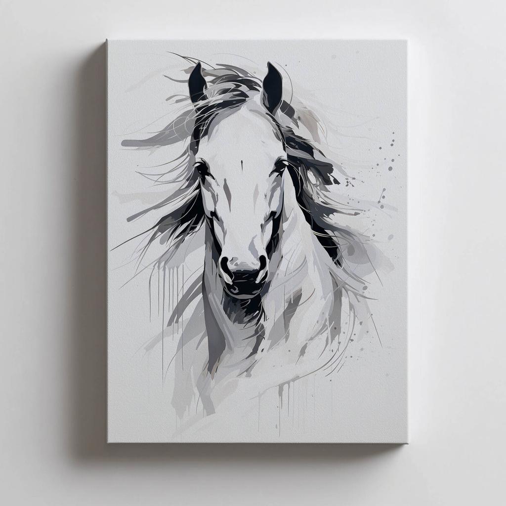 Subtle Elegance of the Horse Subtle Elegance of the Horse, 30X40 Cm, White Wooden Frame, 230 Gsm Matte Paper