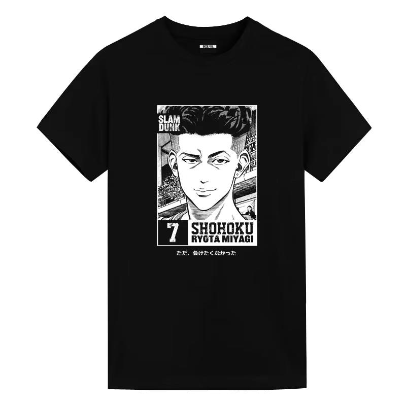 Хлопковая футболка Dunk Master Совместное название Вокруг Короткий рукав Сакураги Ханамичи Рукава Свободная баскетбольная майка Одежда с мячом