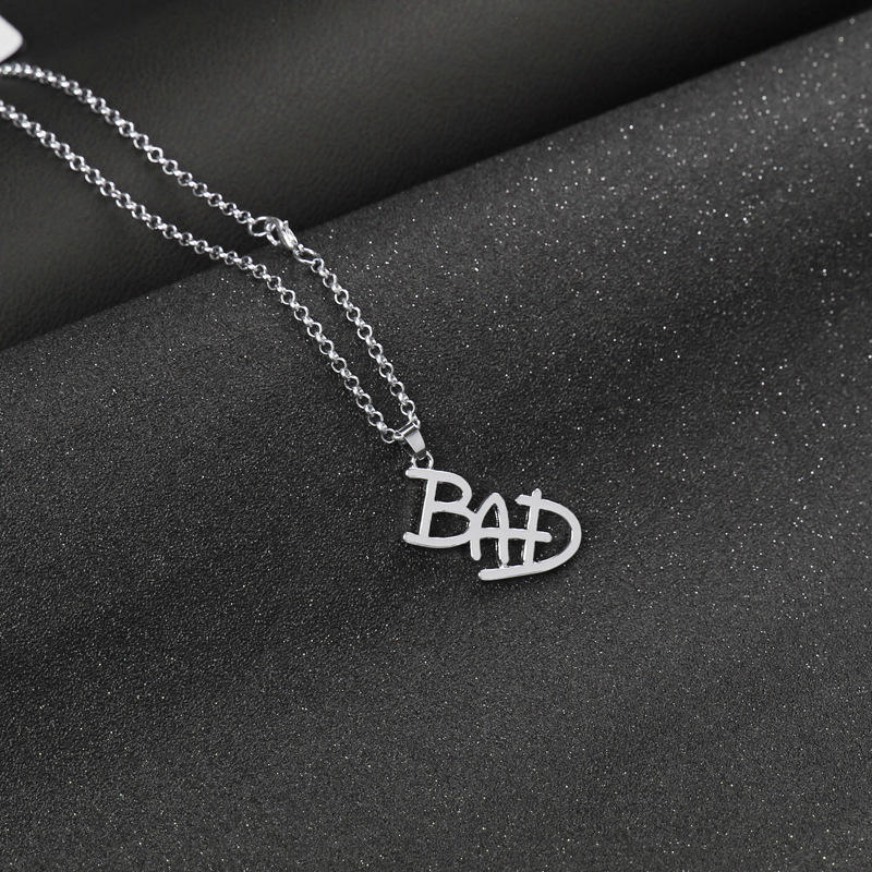Новое рокерское ожерелье Майкла Джексона, серебряный кулон для выступления на сцене, MJ Bad Logo Choker для женщин и мужчин, ювелирные изделия