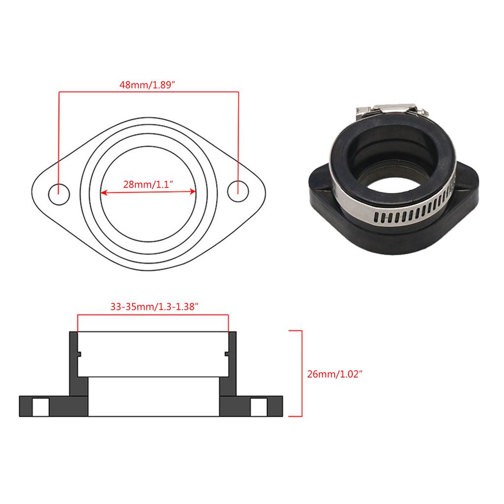 Соединитель впускного коллектора, стильный адаптер карбюратора для мотоцикла, простая установка, запасной мотоцикл для VM24 26 28 PE 28