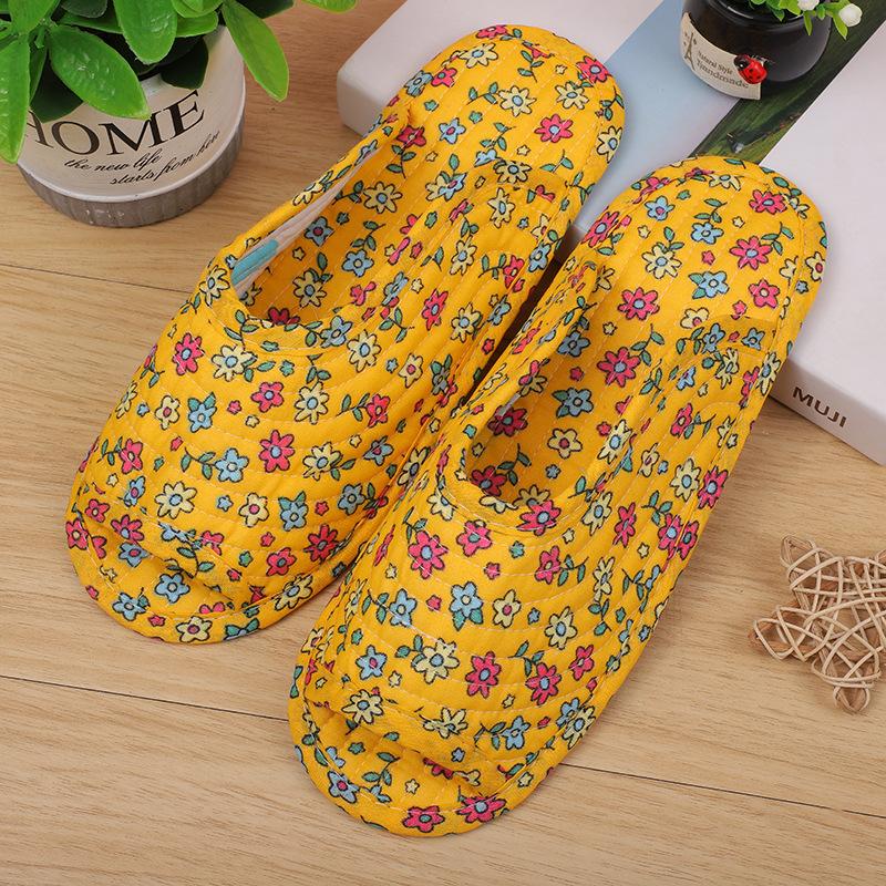 Модные женские домашние тапочки, весенне-осенние мягкие хлопковые тапочки, женские ретро-тапочки для дома и спальни с цветочным принтом, смешанный заказ