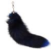Furry for Keychain Oversized Fox Hair Cuestion Silver Blue Fox Tail Accessories Lady Bag Charm Car Keychain for Women