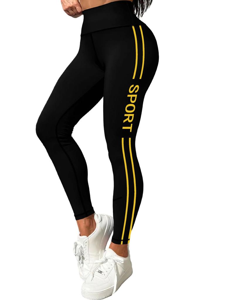 Женские однотонные брюки с высокой талией для йоги и фитнеса