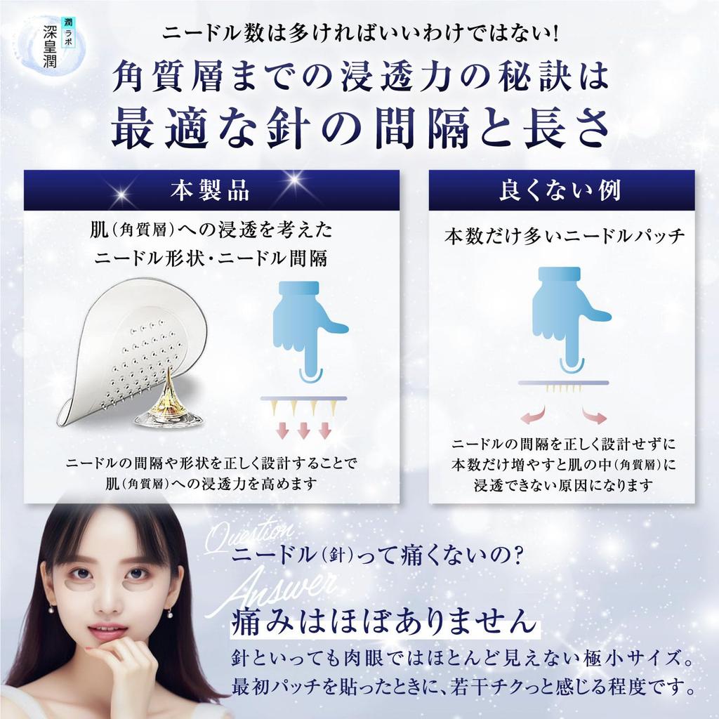 Патч-микроигольная пластина Jun Labo Shinkojun с гиалуроновой кислотой для области вокруг глаз [С ретинолом] (3 использования)