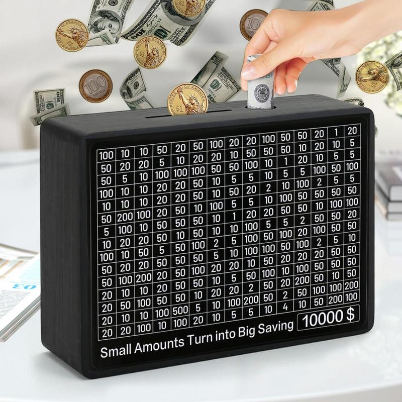 Копилка 500/1000/2000/3000/5000/10000 евро/долларов США Копилка со счетчиком Деревянная копилка для сбережений Цели и коробки с числами