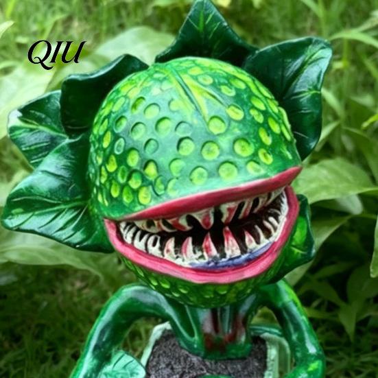 Outdoor Halloween Decoration Ornament, Realistic Horror Design Resin Figure, Scary Piranha Decor Fish Decoration, Sharp Teeth Prop