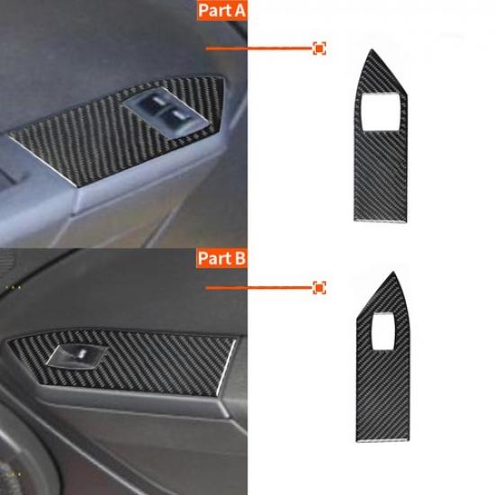 Carbon Fiber Interior Door Control Cover Trim For Ford Mustang 2005-2009