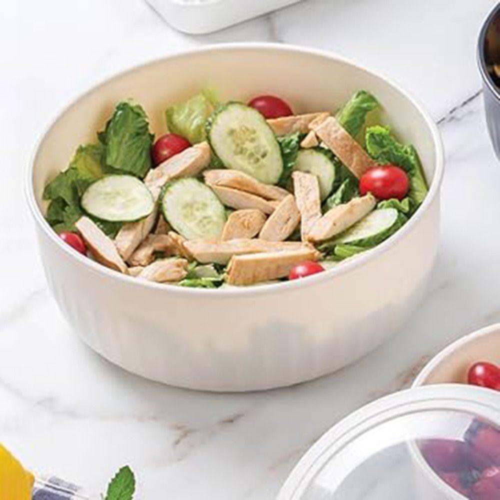 4 pieces/set Food Grade Salad Bowl Stacking Refrigerator Preservation Box Portable Crisper Outdoor