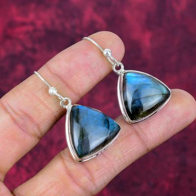 Лабрадорит 925 цельные серебряные серьги, серьги ручной работы с драгоценными камнями, ювелирные изделия, подарки для жены, абсолютно новые серьги