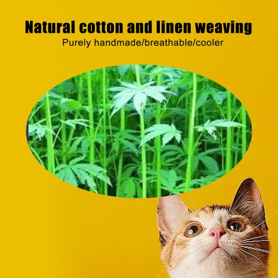 Cat Scratching Pad Large Size 35cm Natural Cotton Rope Cat Scratching Mat Dual Scratching Pads for Indoor Cats Sturdy Clean Cat Bed with Toy Ball