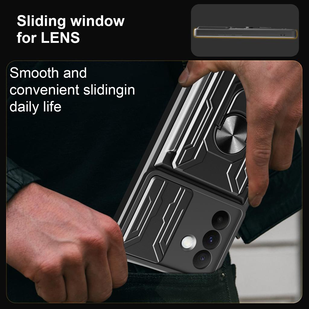 For Samsung Galaxy A36 5G Case PC+TPU Kickstand Phone Back Cover with Camera Slider