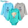 Боди из 3 предметов для маленьких мальчиков, мягкая хлопковая одежда с длинными рукавами для малышей 0-12 месяцев, комбинезон с героями мультфильмов для новорожденных, одежда
